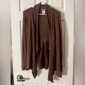 Sharon Young Brown Draped Cardigan